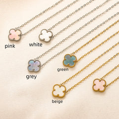 Mother-of-Pearl Clover Pendant Necklaces