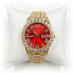 Diamond Red Gold Band Watch
