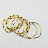 Dual-Tone Cascade Beaded Bracelet Stack Set