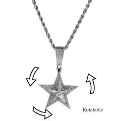 Rotating Star Pendant Necklace