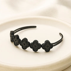 Multi-Motif Guilloché Clover Open Cuff Bangle