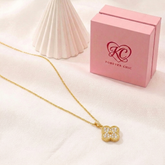 Full Pavé CZ Clover Pendant Necklace