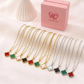 Double-Sided Clover Pendant Necklaces