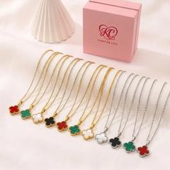 Double-Sided Clover Pendant Necklaces