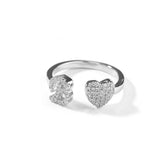 Silver 26 Alphabet Open-cut Ring