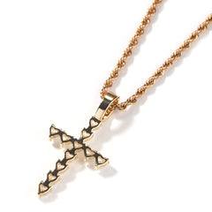 Collier Pendentif Croix Taille Cœur