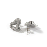 Pavé Hollow Heart Earrings