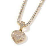 Icy Baguette Heart Pendant Necklace