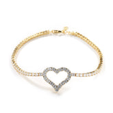 Bracelet tennis solitaire cœur
