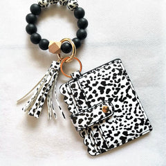 Cow Silicone Bead Keychain