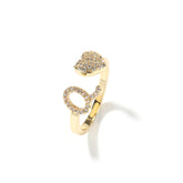 Gold 26 Alphabet Open-cut Ring