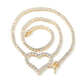 Collier de Tennis à Cœur Ouvert