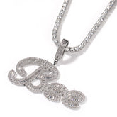 Custom Cursive Letter Iced Out Name Pendant