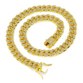 Diamond-plated Cuban chain necklace