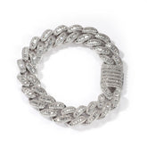 Baguette and Round Iced Out Cuban Bracelet