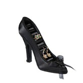 Black Satin High Heel Shoe Jewelry Display Stand