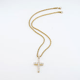 American style twist chain cross pendant