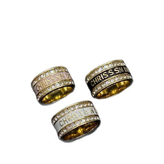 Enamel & CZ Band Ring