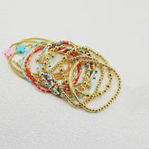 Boho Carnival Multi-Piece Beaded Bracelet Stack Set