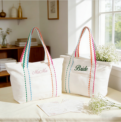 Personalized Embroidery Canvas Tote Bag