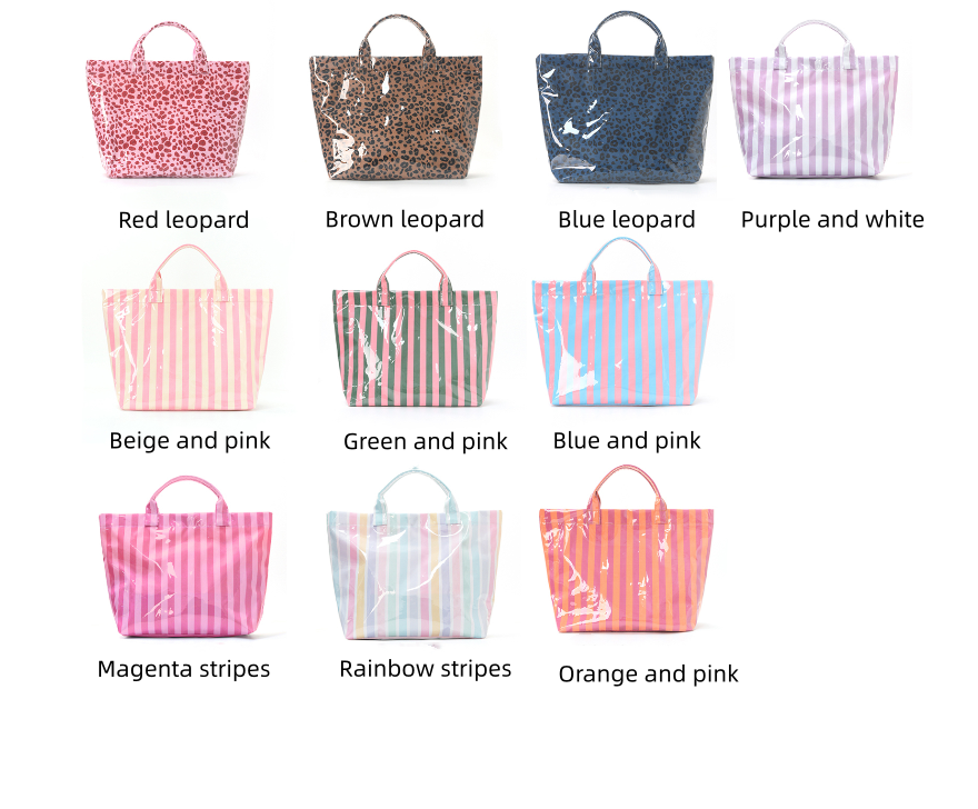 Custom Embroidered Waterproof Striped Tote Bag
