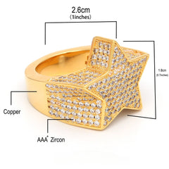 Iced Out Star Ring