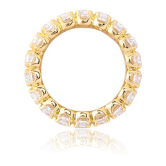 Three rows of large zircon electroplated rings