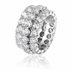 Three rows of large zircon electroplated rings
