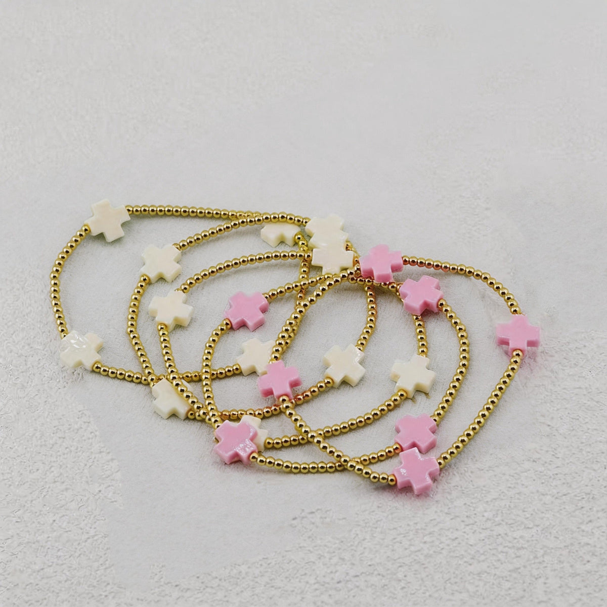 Pastel Faith Beaded Bracelet Stack Set