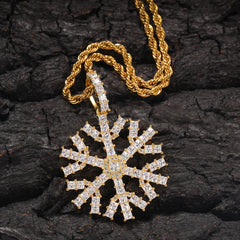 Lava necklace full ice crystal zircon