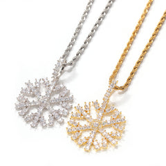 Lava necklace full ice crystal zircon