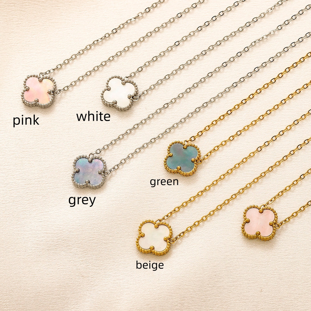 Mother-of-Pearl Clover Pendant Necklaces