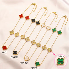Double-Sided Multi-Motif Clover Station Necklace