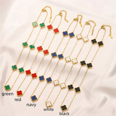 Multi-Motif Clover Station Necklace