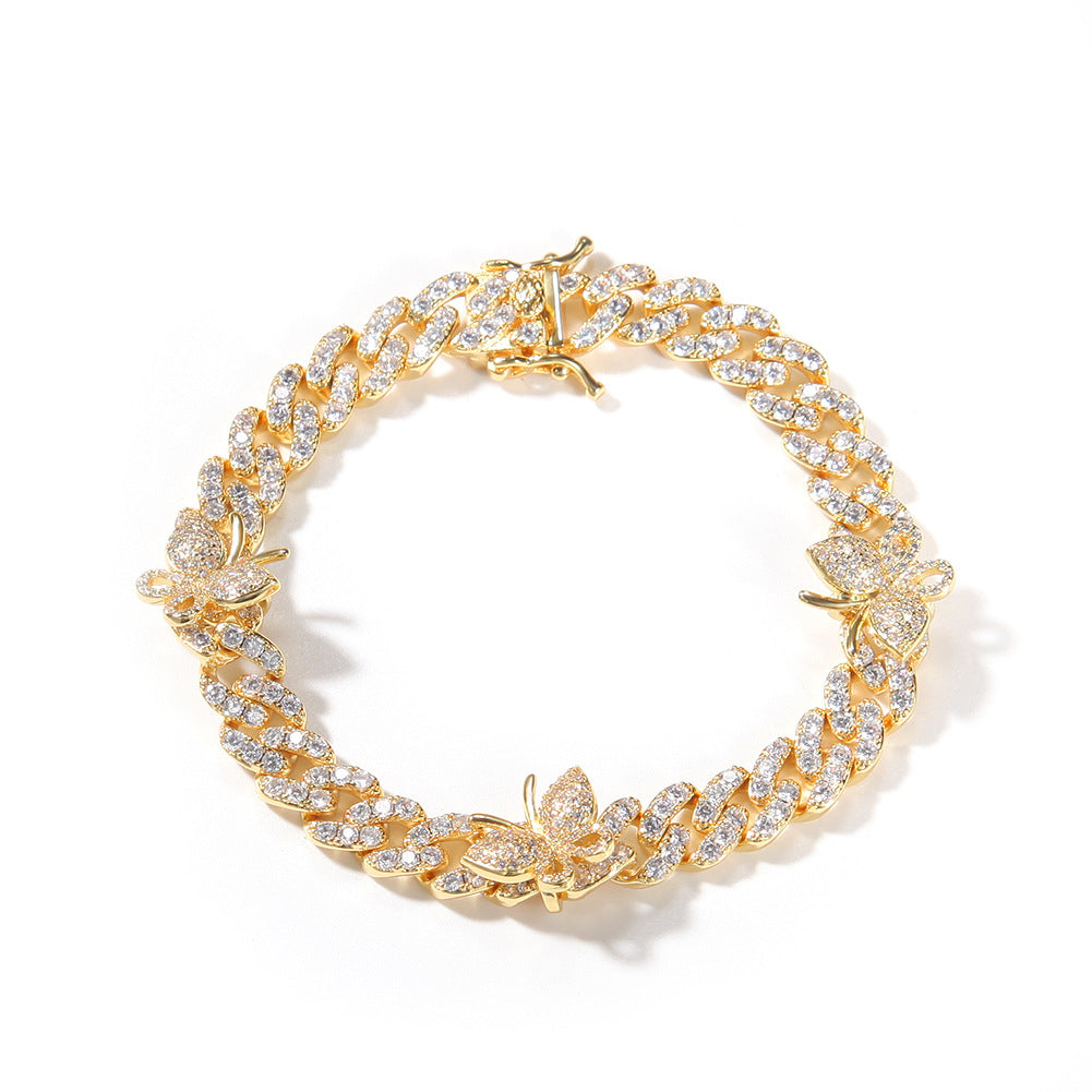 Cuban Link Butterfly Bracelet
