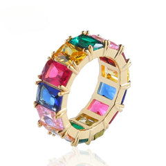 Bague D'éternité Arc-en-ciel