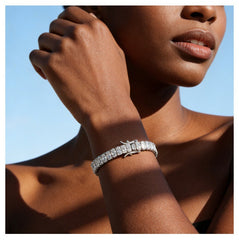 Bracelet tennis scintillant taille ovale
