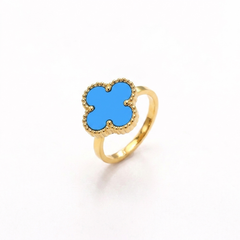 Blue Clover Ring
