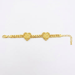 Heart Kitty Curb Link Bracelet