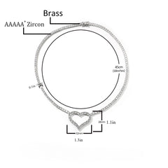 Collier de Tennis à Cœur Ouvert