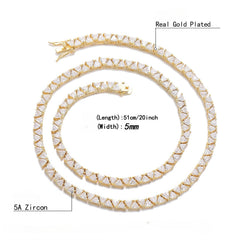Triangle Cut Iced Out Tennis Chain