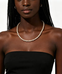 Mixed-Cut Shimmering Tennis Necklace