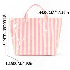 Custom Embroidered Waterproof Striped Tote Bag
