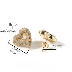 Pavé Hollow Heart Earrings