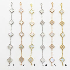 Mother of Pearl 5 Motif Clover Bracelet