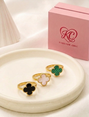 Four Leaf Clover Motif Statement Ring