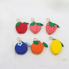 Fruit-Shaped Mini Coin Purse Keychain - Portable PU Leather Wallet & Bag Charm