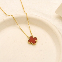 Red Clover Pendant Necklace