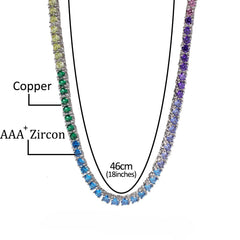 Collier de Tennis Arc-en-ciel