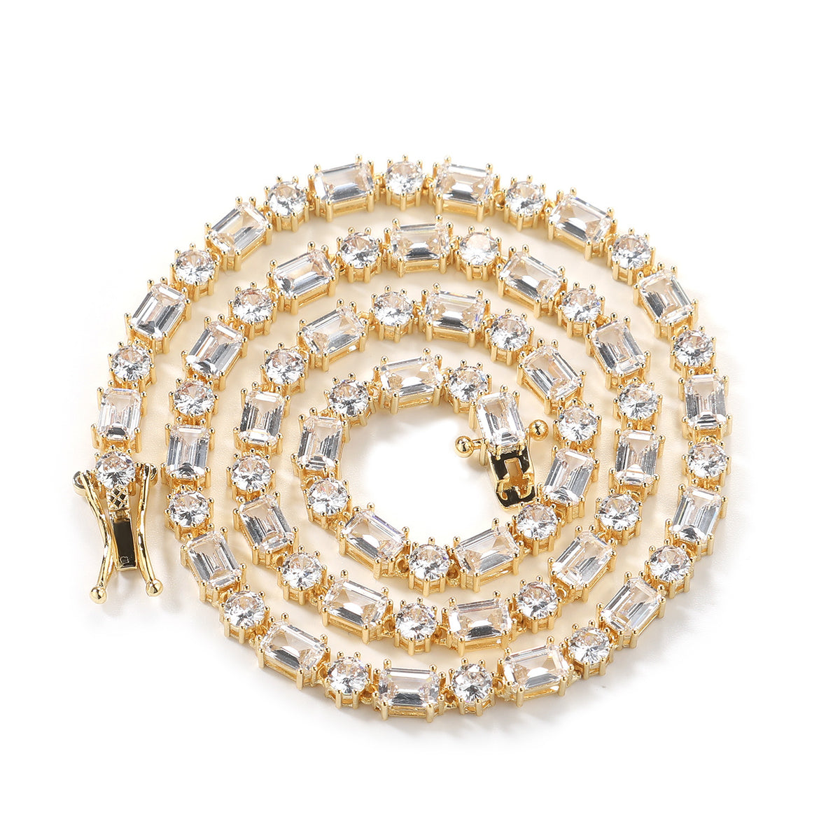 Mixed-Cut Shimmering Tennis Necklace